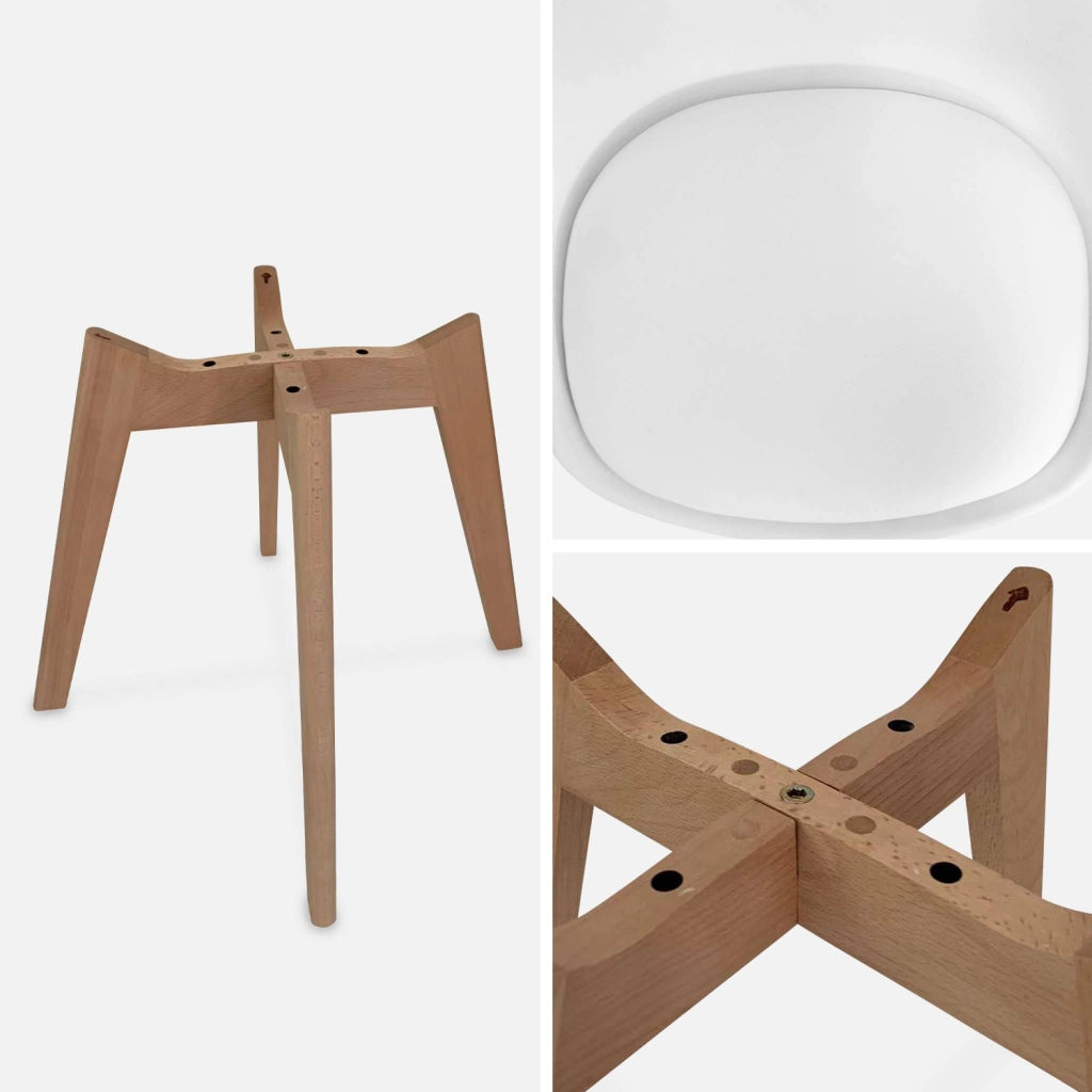 Set 6 sedie scandinave imbottite, gambe in legno per sala da pranzo,
