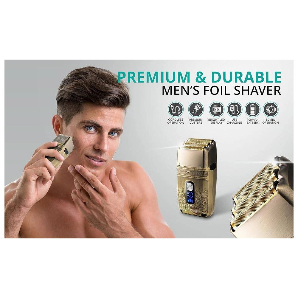 Trade Shop - Rasoio Elettrico Uomo Per Barba Capelli Corpo Tripla Testina Indipendente Vgr335 -