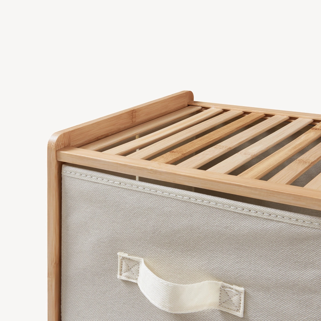 Cassettiera Maldon Comò Organizzatore con 6 Cassetti 79 x 66 x 35 cm - Naturale / Beige [en.casa]