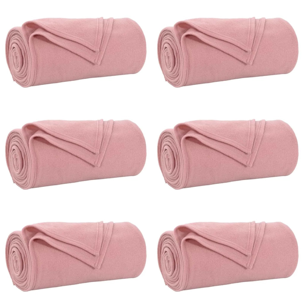 Coperte da Pile 6 pcs Rosa 200 x 150 cm Panno