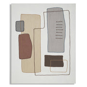 Stampa su Tela Geometrico 24, Multicolore, Legno, 80x2,8x100 cm