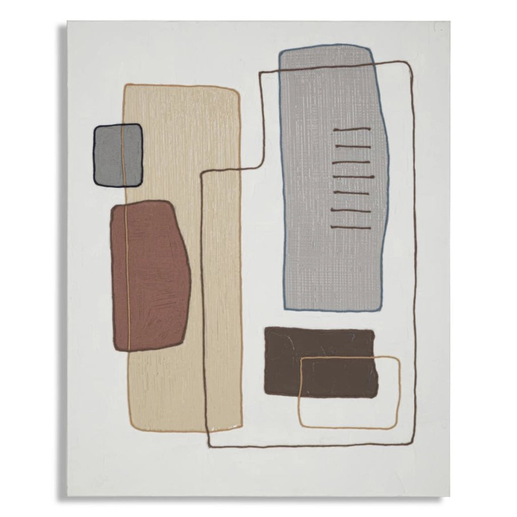 Stampa su Tela Geometrico 24, Multicolore, Legno, 80x2,8x100 cm
