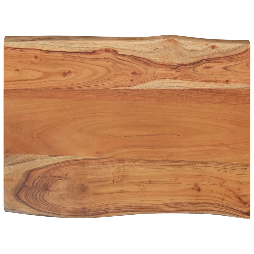Piano Tavolo 80x60x2,5 cm Rettangolare Legno Acacia Bordi Vivi 370620