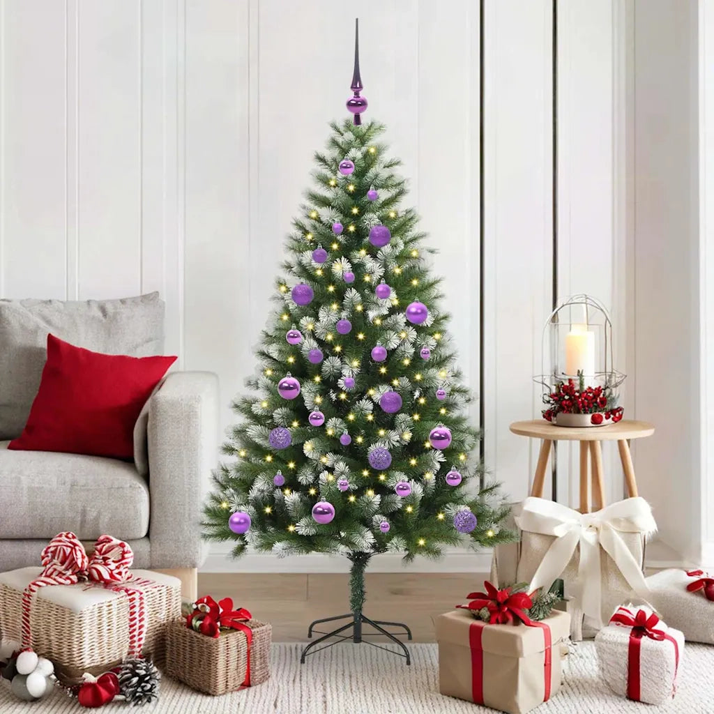 Albero di Natale artificiale a cerniera con neve fioccata 3395439