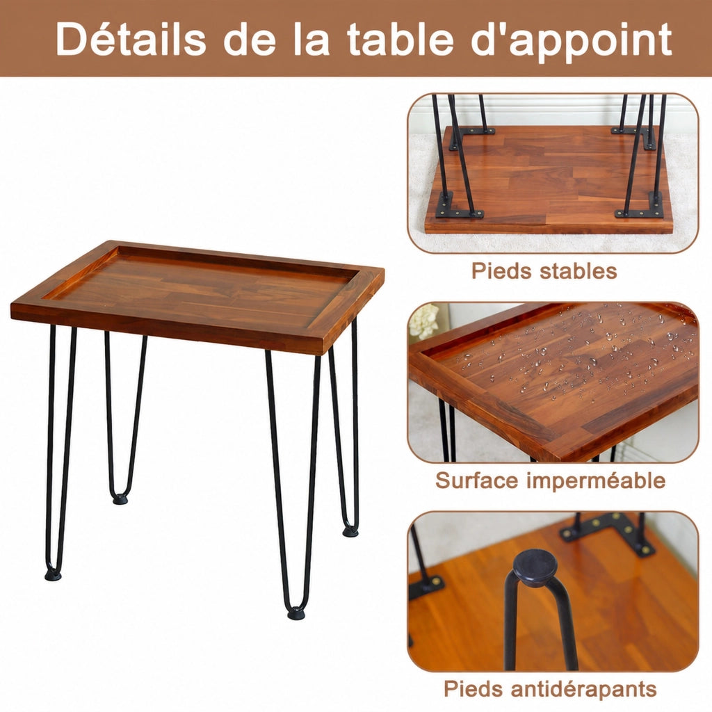 TAVOLO Basso Multifunzione in Legno Massello, Natural Wood
