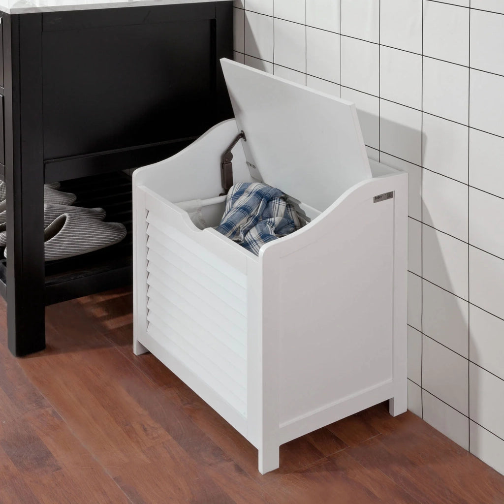 Cesto portabiancheria con Sacco per Biancheria, Panca Contenitore, bianco, FSR40-W,IT