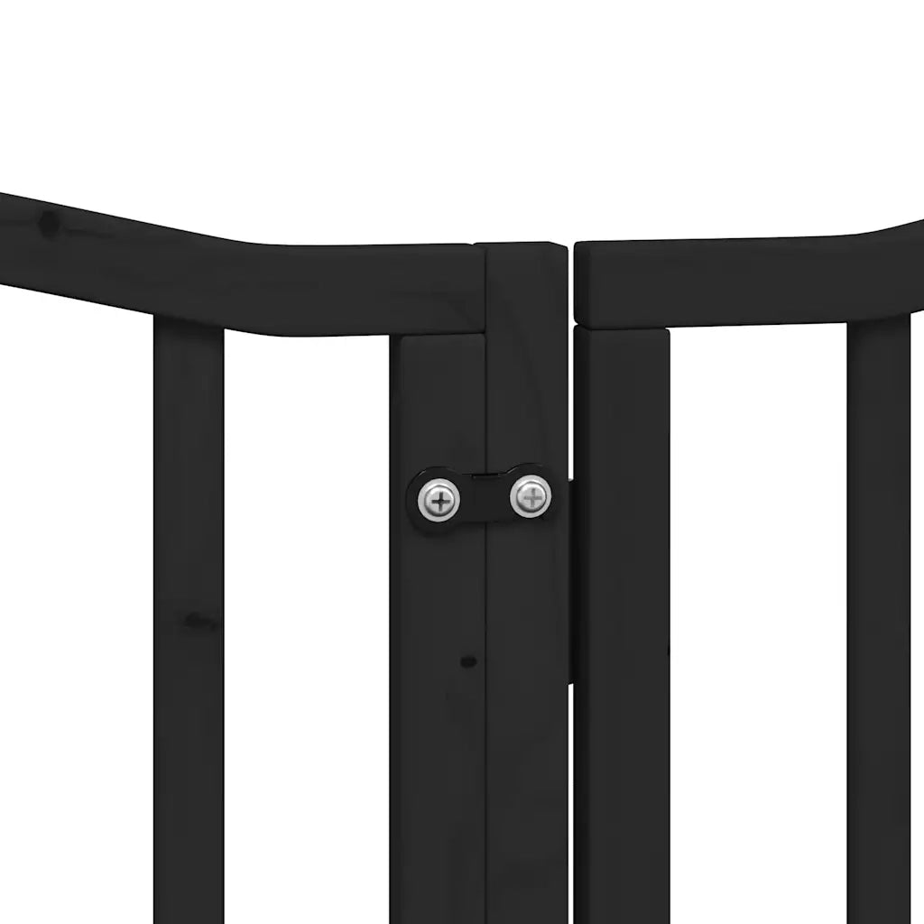 Cancello per Cani Porta Pieghevole Nero 6 Pannelli 300cm Pioppo CFW5469205