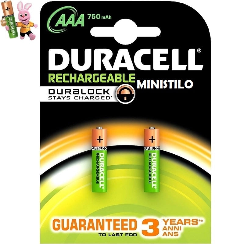 PILE RICARICABILI 'VALUE' MINISTILO 750 mAh - Blister 2 Pezzi - DURACELL