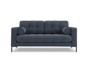 Cosmopolitan Design - Divano "Bali" 2 posti in tessuto strutturato blu scuro 