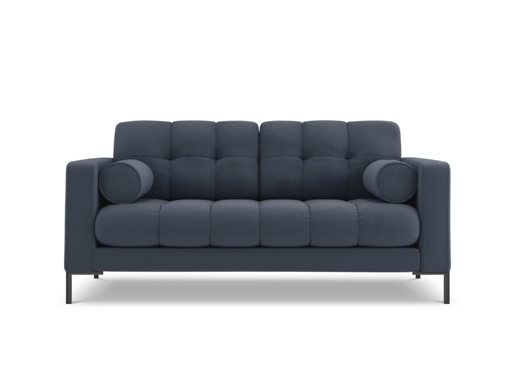 Cosmopolitan Design - Divano "Bali" 2 posti in tessuto strutturato blu scuro 