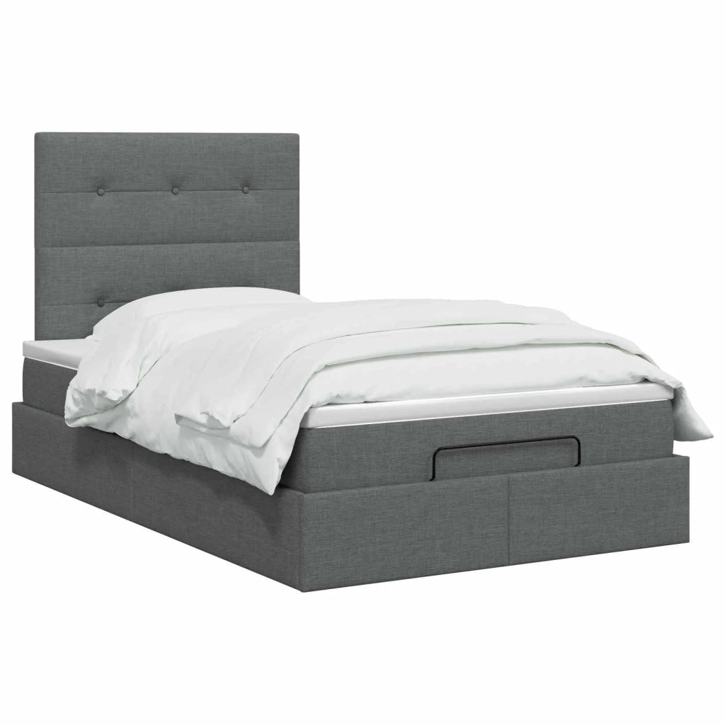 Letto ottomano con materasso Grigio Scuro 120 x 200 cm Tessuto 3457481