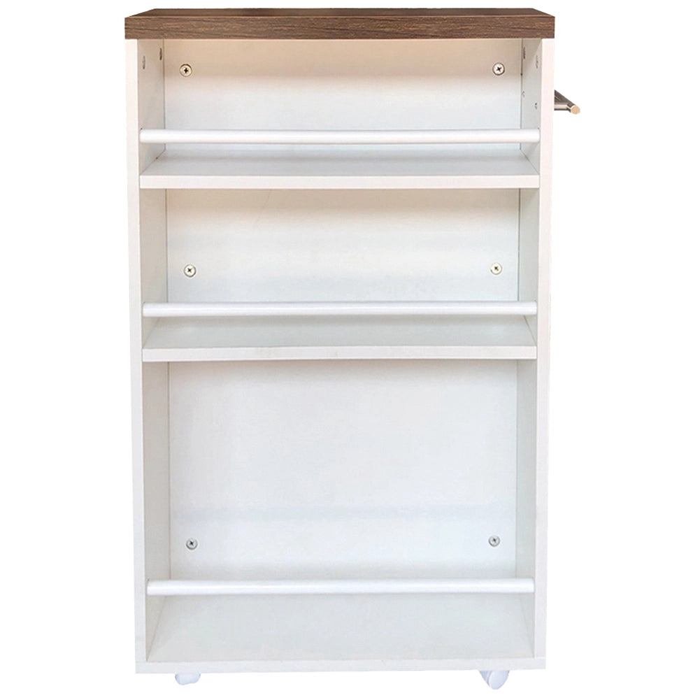 Carrello Portaoggetti da Cucina Slim Salvaspazio Bianco Industrial con 4 Ruote