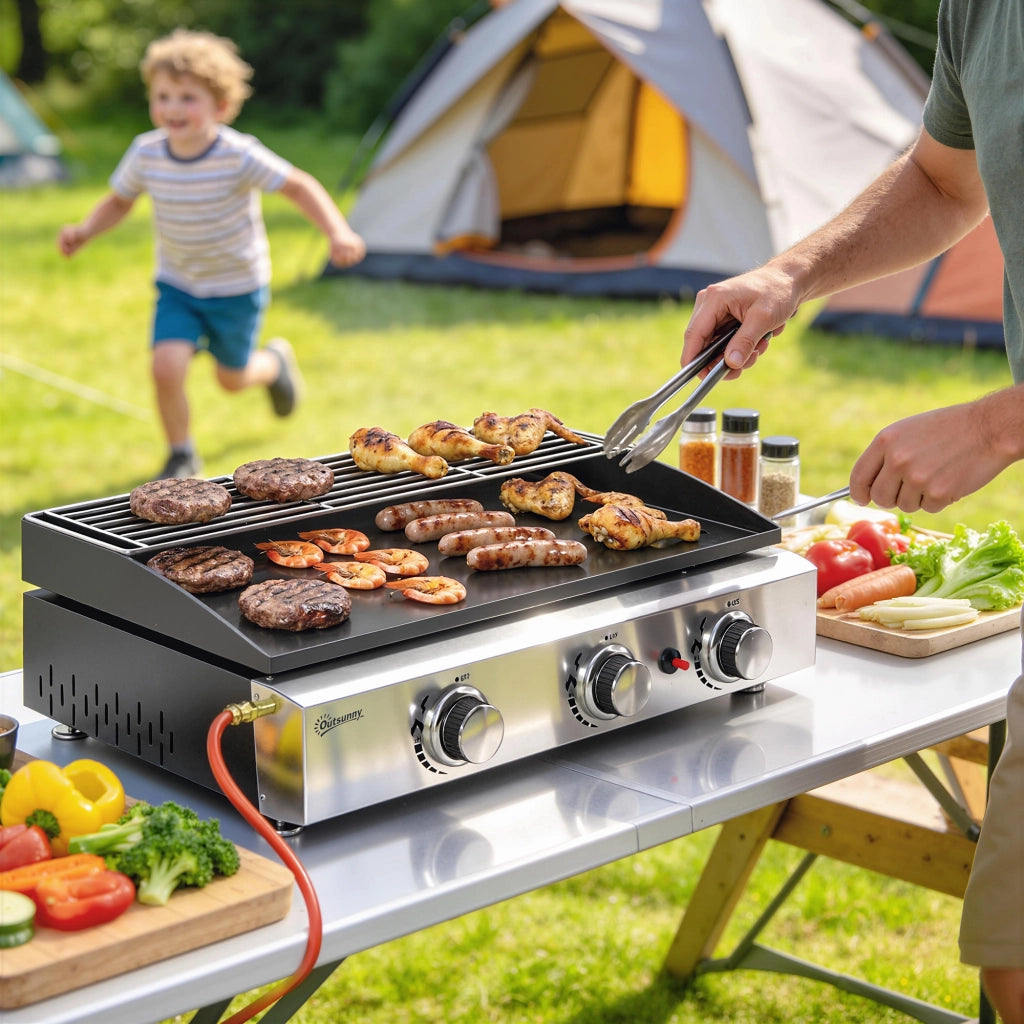 Piancotto Barbecue a Gas ¨C zephmum ¨C Nero, Acciaio Inox, 62x44x21cm