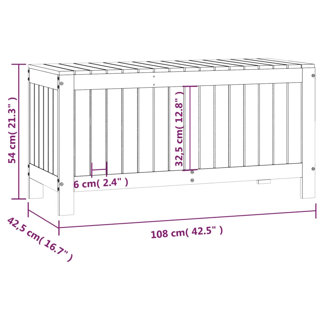 Contenitore da Giardino Ambra 108x42,5x54cm Legno Massello Pino 823832