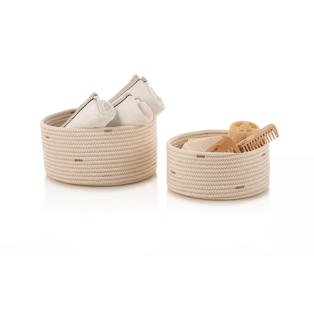 Set 2 cestini portaoggetti in cotone OMAR
