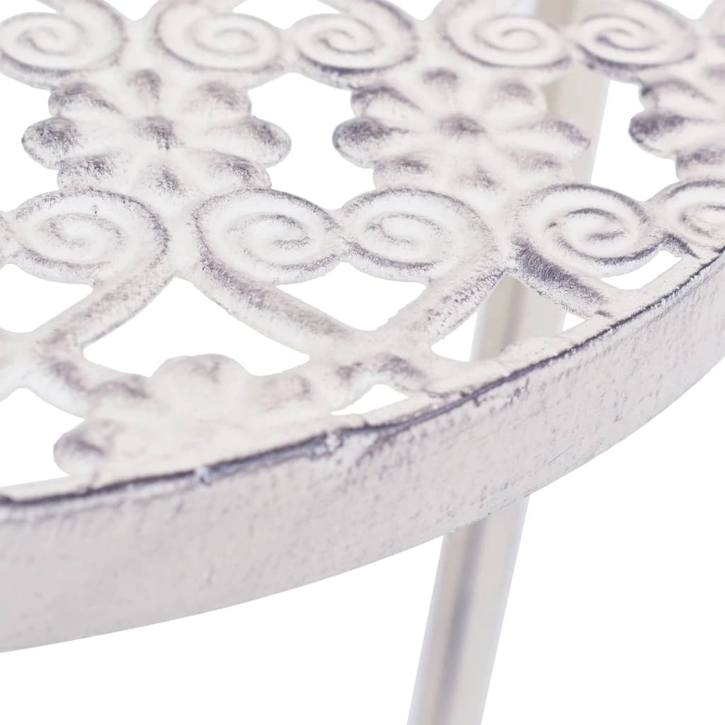 Portavasi da 3 pezzi stile vintage metallo anticato bianco 02_0045024