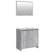 Set Mobili da Bagno | Armadio da bagno 2 pz Grigio Sonoma in Legno Multistrato