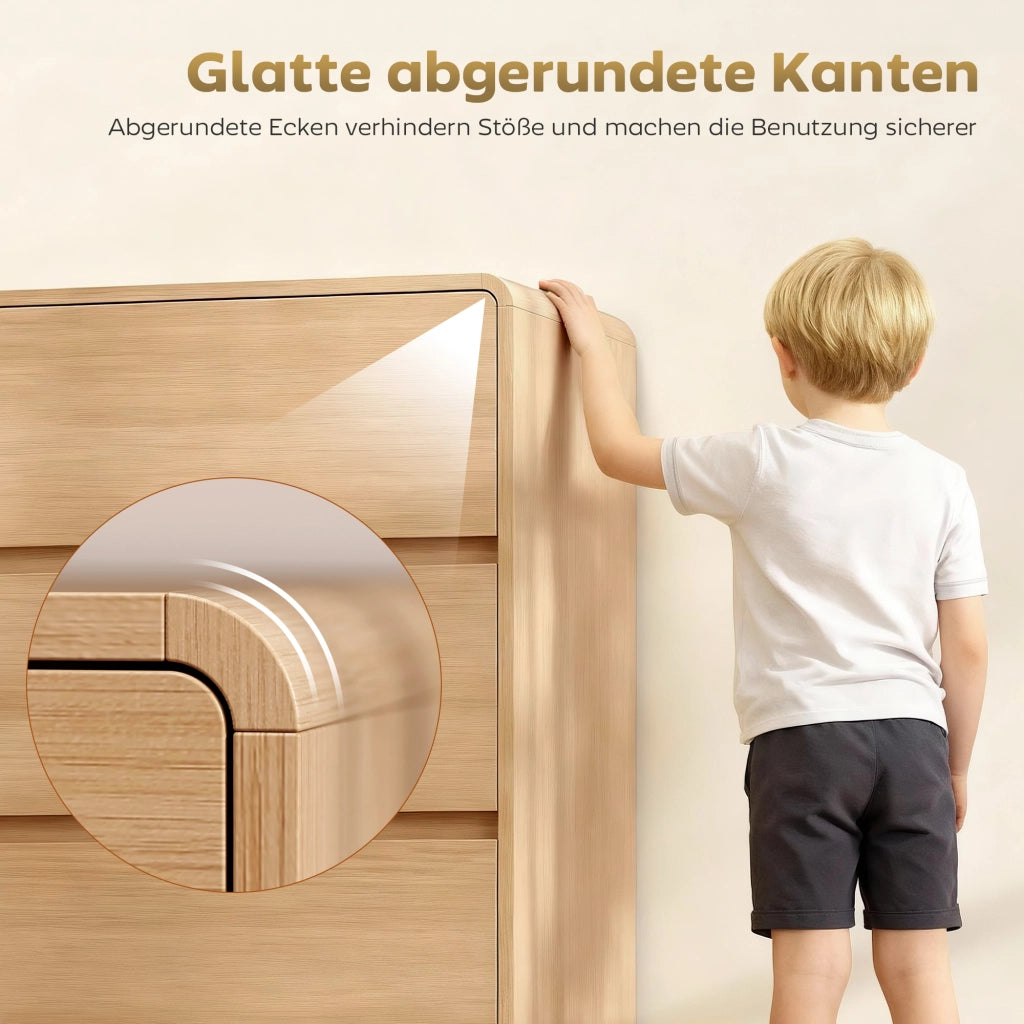 Cassettiera con 6 cassetti ¨C zephmum ¨C legno naturale 100x40x80