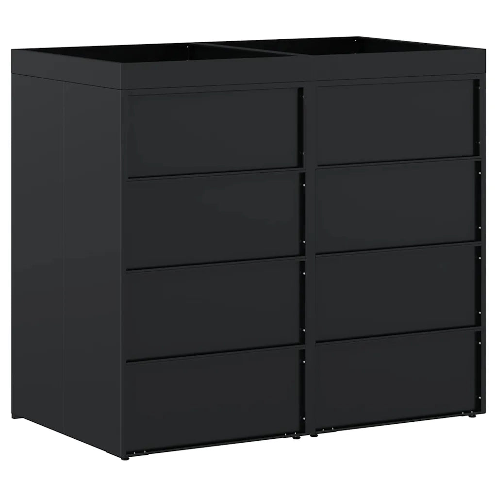 Contenitore per Rifiuti per 2 Bidoni Nero 136 x 77,5 x 121,5 cm 3394738