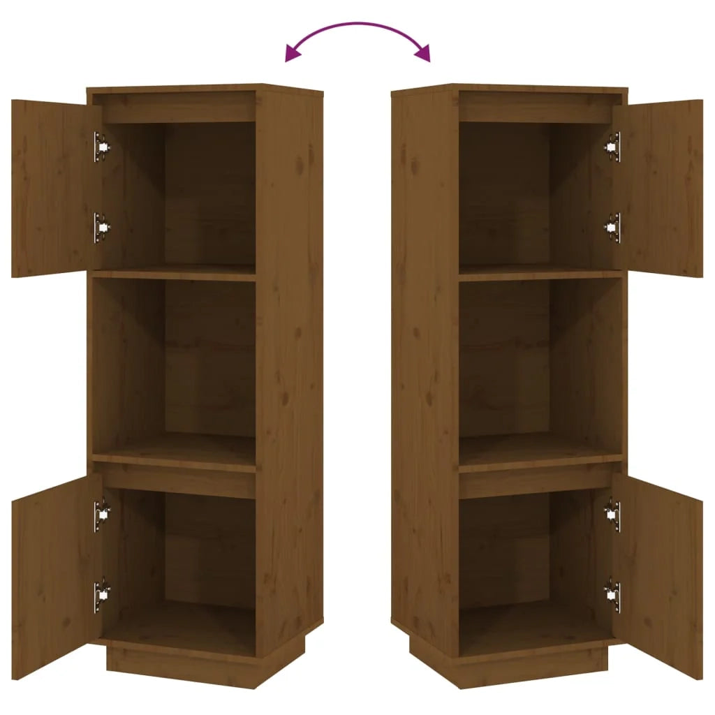 Buffet credenza cassettiera armadio mobile contenitore organizer cucina soggiorno salotto alto 38 x 35 x 117 cm legno di pino massiccio marrone 02_0034754
