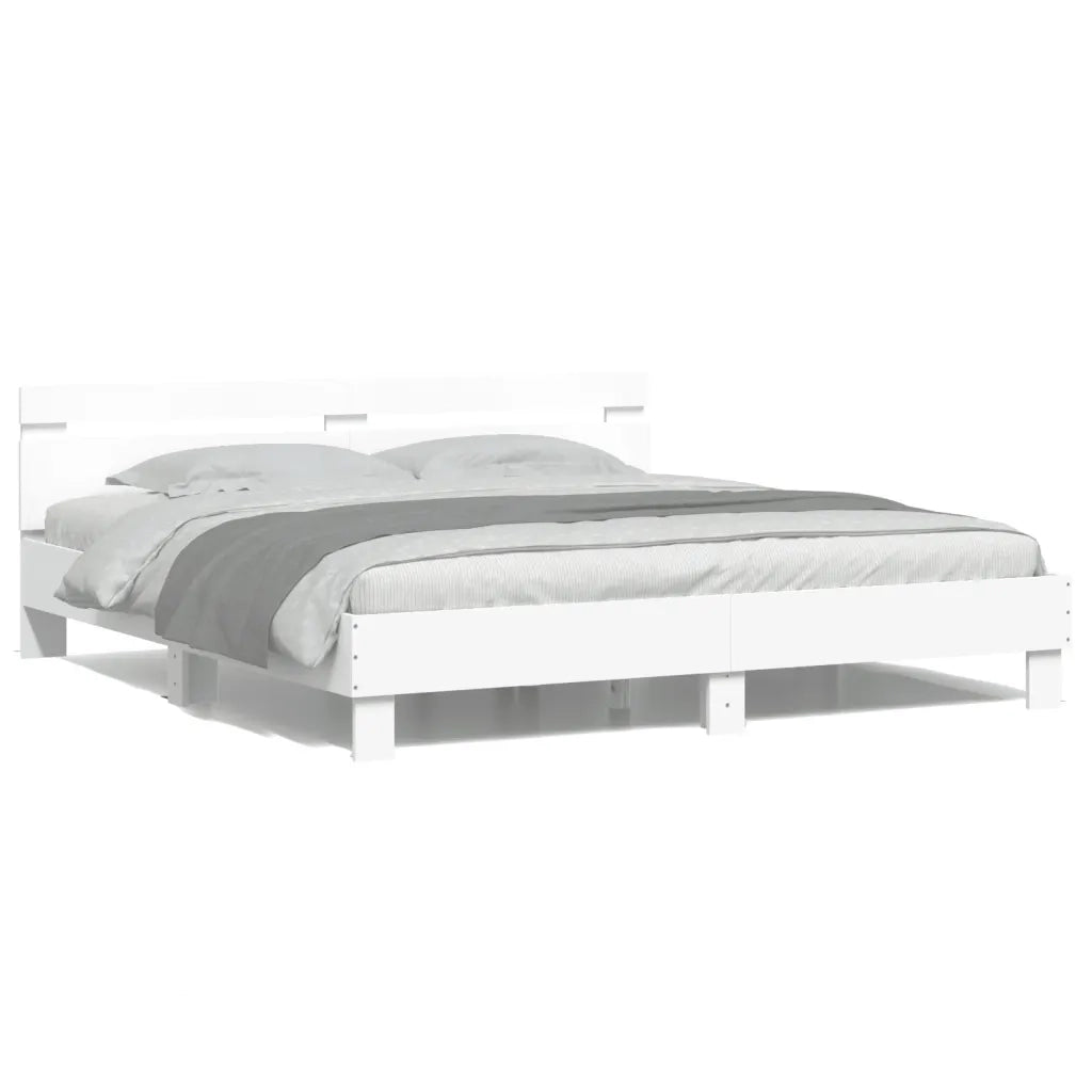 Giroletto con LED senza Materasso-Struttura Letto Bianco 180x200 cm 657933