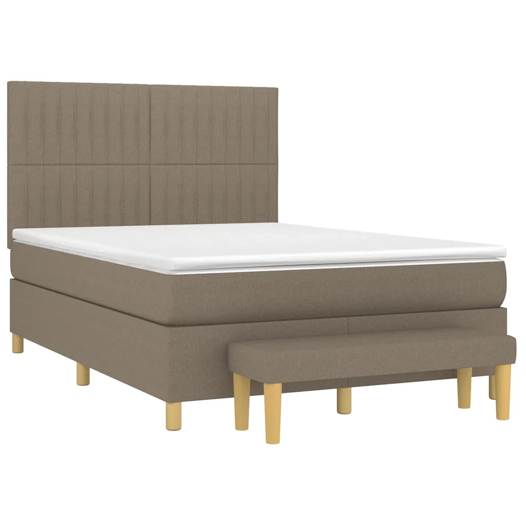 Giroletto a Molle con Materasso Tortora 140x190 cm in Tessuto 3137313