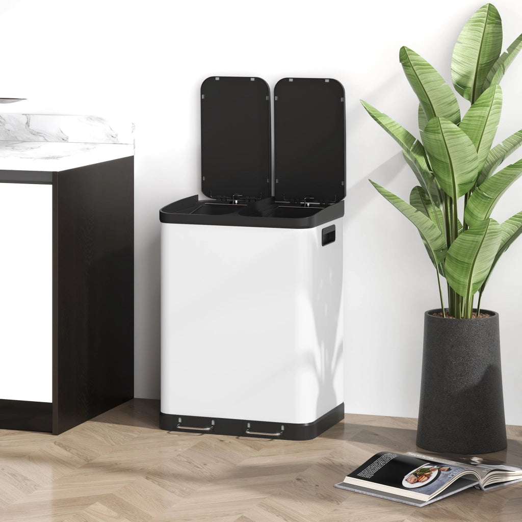 Bidone doppio 2x30L con pedale ¨C zephmum ¨C grigio antracite