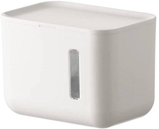 Supporto per carta igienica, fissaggio a mano, autoadesivo, ABS, bianco, supporto per carta igienica con finestra visibile, impermeabile all'acqua, impermeabile al polvere, resistente ai gatti, dispensatore per carta igienica.