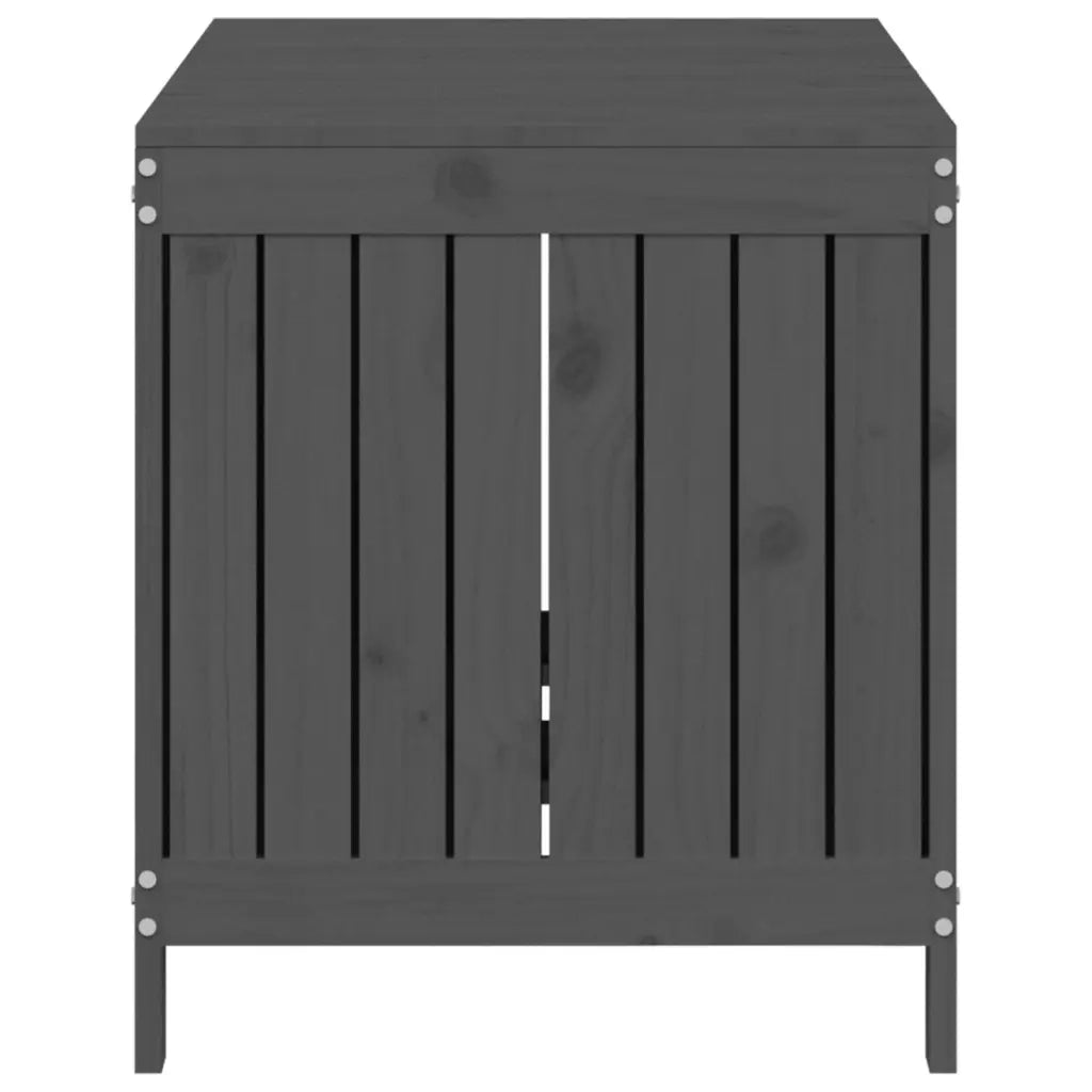 Contenitore da Giardino Grigio 121x55x64 cm Legno Massello Pino