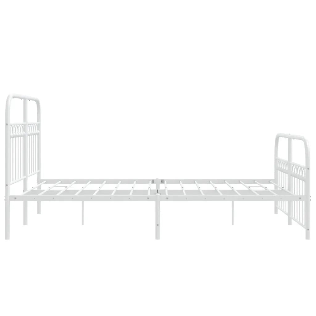 Giroletto con Testiera e Pediera Metallo Bianco 140x200 cm