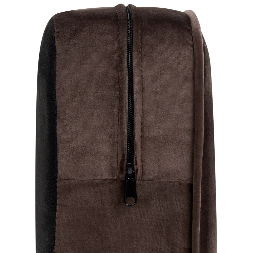 Divano Chesterfield classico capitonné a 3 posti in velluto marrone scuro stile Contemporaneo