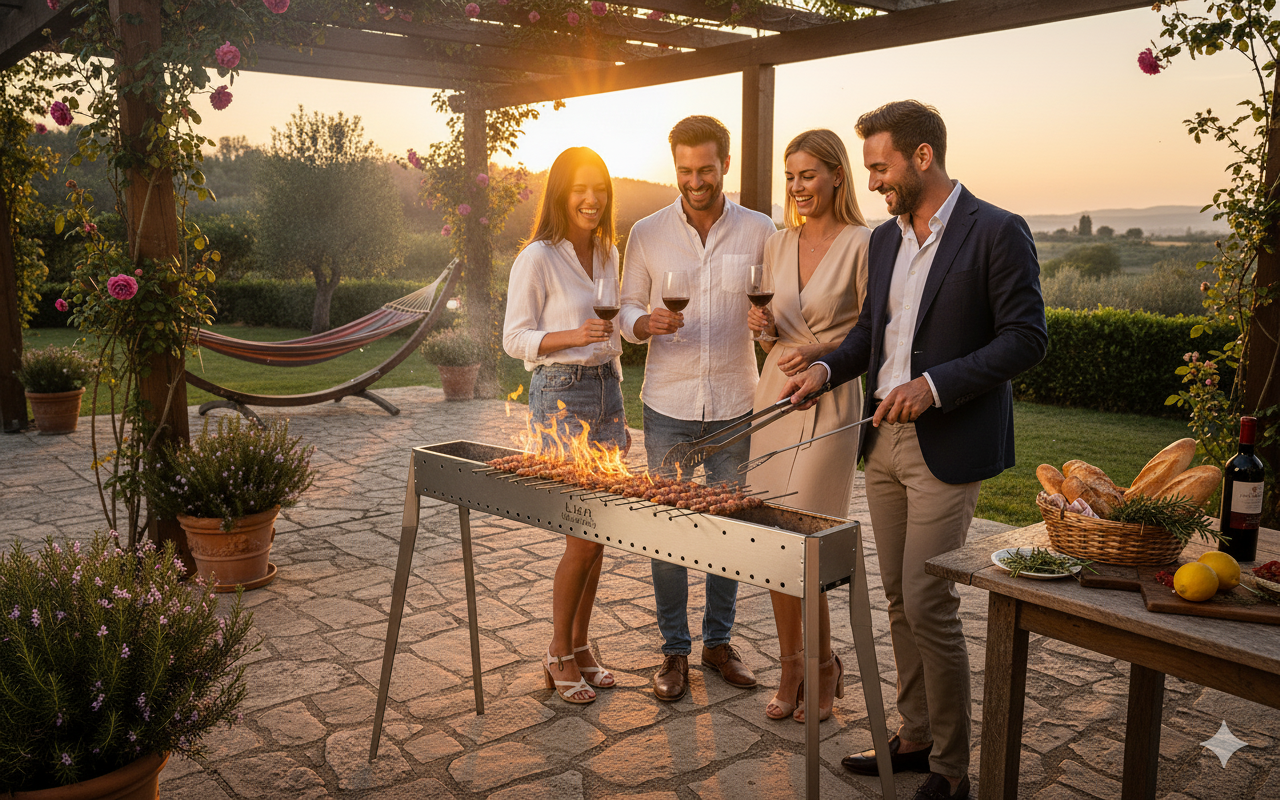 Set 3 Utensili per Barbecue in Acciaio Inox Lisa Luxury