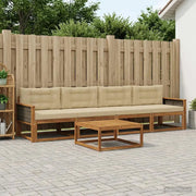 Set di divani da esterno con cuscino 5 pcs Naturale e Beige 3382321