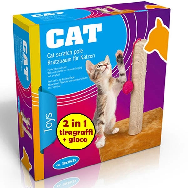 Tiragraffi Gatto Albero Tira Graffi Gioco Animali 30x30x35 cm Cat-Toys Pet