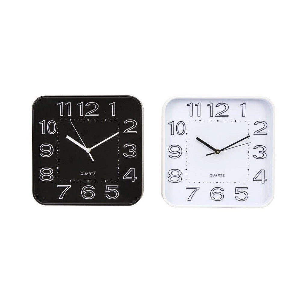 Trade Shop - Orologio Da Parete Muro A Quarzo Quadrato Analogico Casa Ufficio Da 30 Cm 196872 -