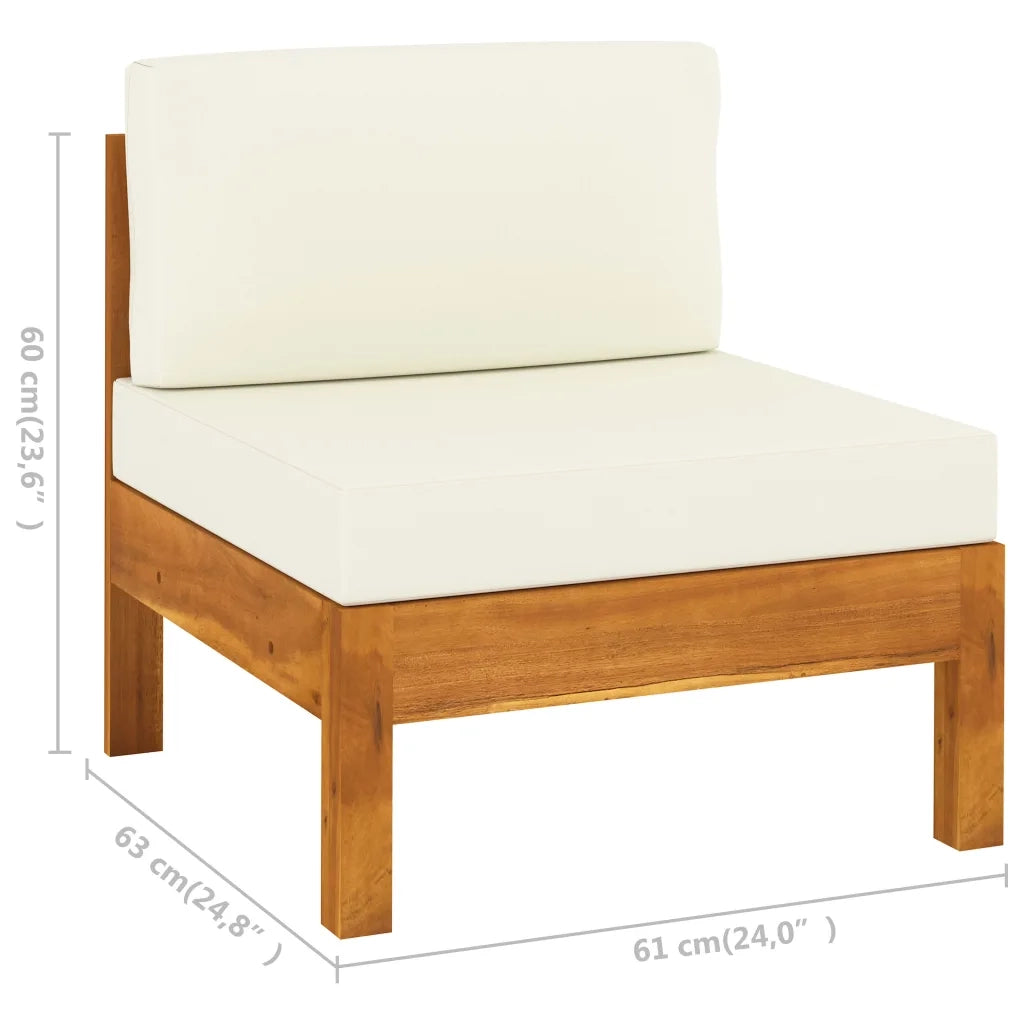 Set da Giardino 7 pz con Cuscini 100x60 cm Legno di Acacia 3057936