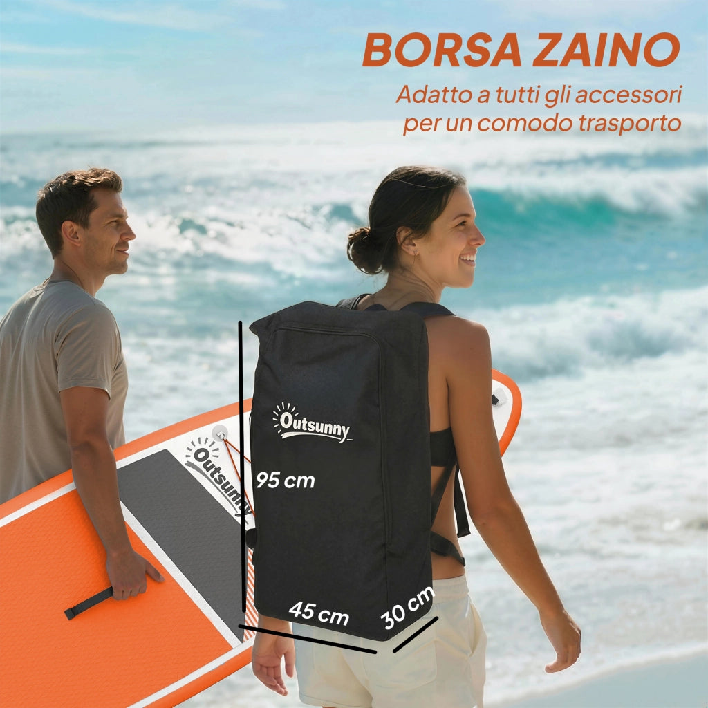 Sup Gonfiabile con Sedile e Pagaia ¨C zephmum ¨C Arancione Plastica EVA 320x82x15 cm