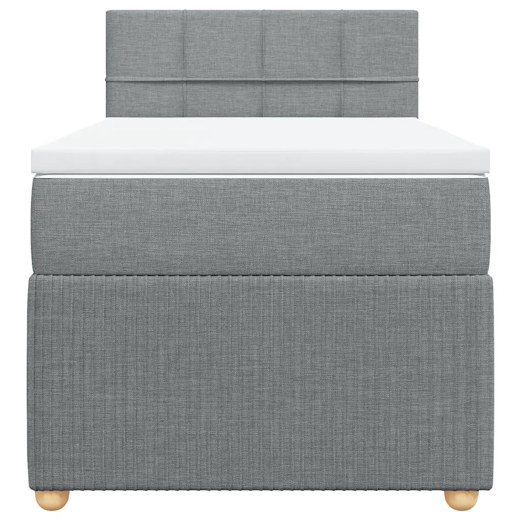Giroletto a Molle con Materasso Grigio Chiaro 90x190 cm Tessuto