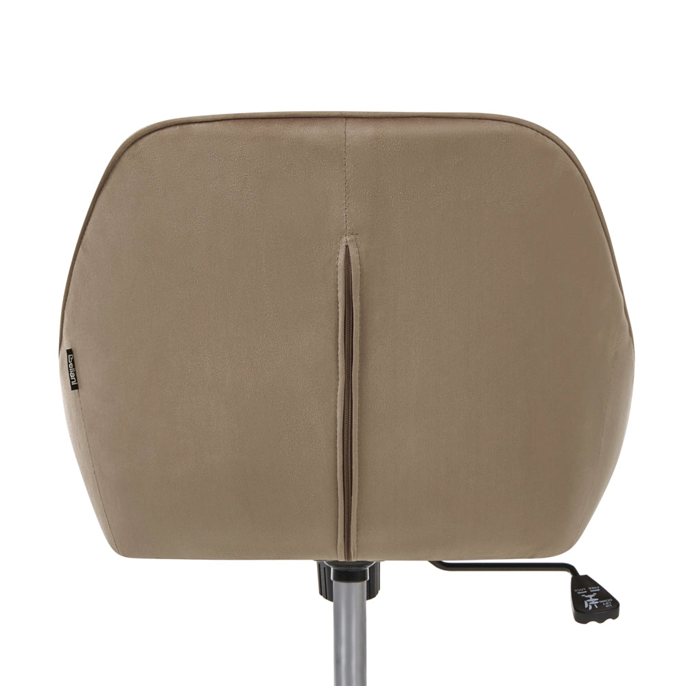 Sedia da ufficio in velluto marrone scuro regolabile e girevole, con gambe in metallo Arredamento da ufficio elegante