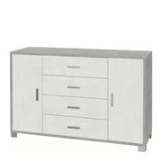 Mobile 2 Ante 4 Cassetti Kit Cemento cm 136x41x86h - Sarmog