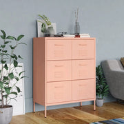 Cassettiera Rosa 80x35x101,5 cm in Acciaio cod mxl 47588