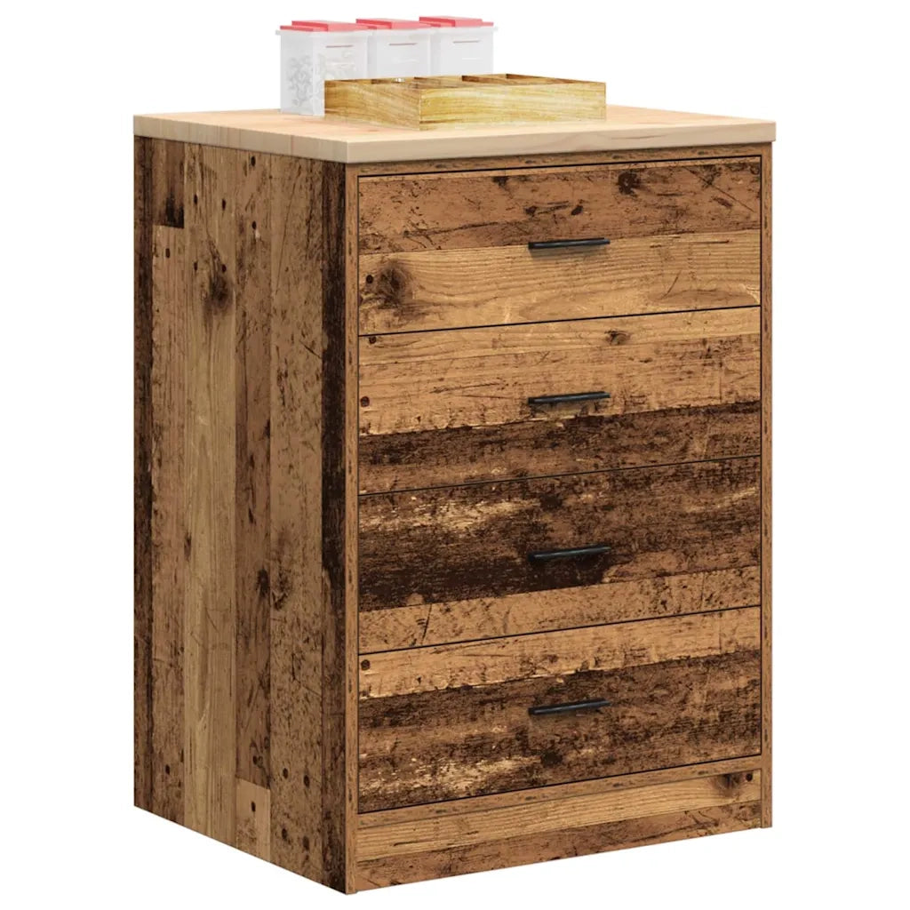 Armadietto da Garage in Legno Vecchio 60x51x85 cm 860605