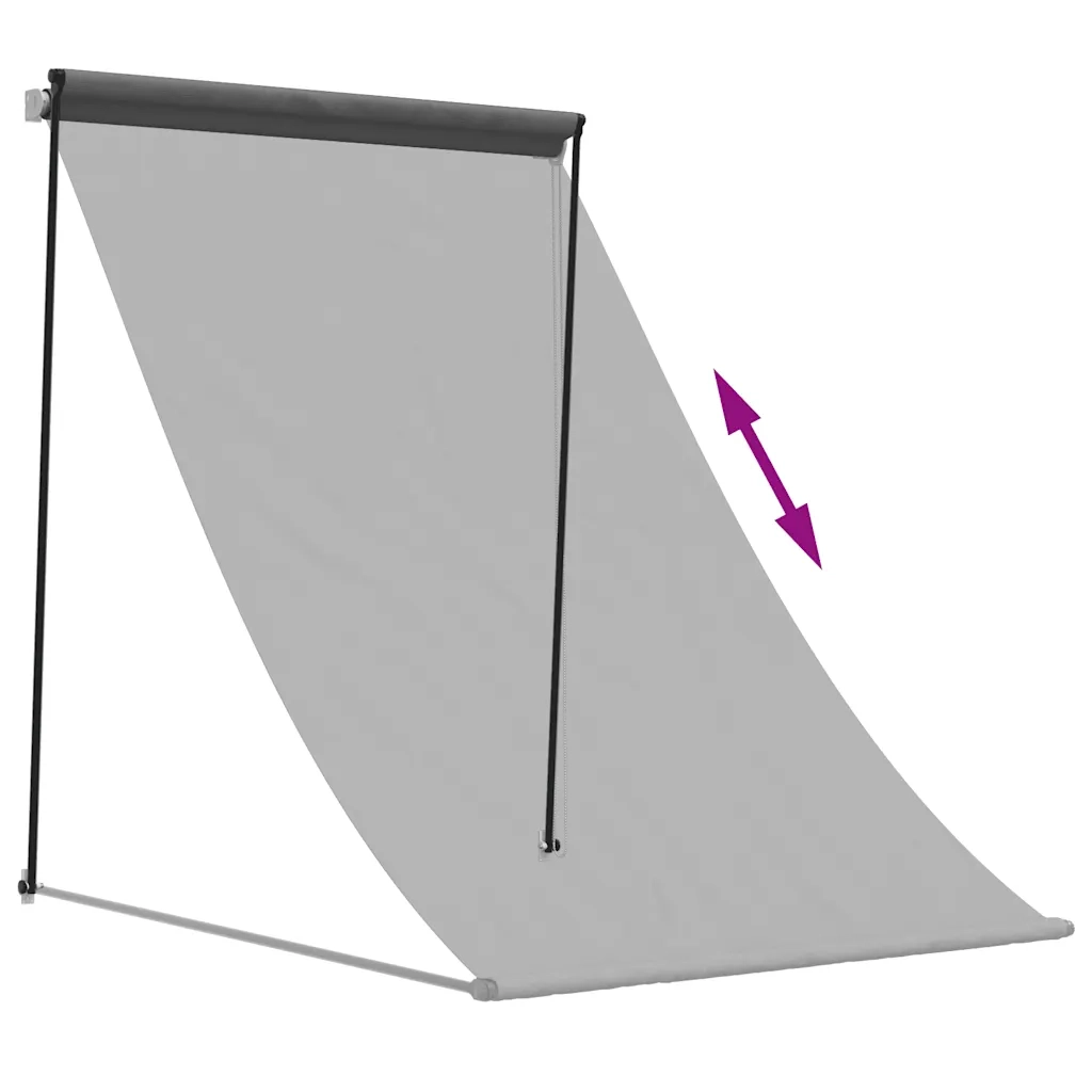 Tenda da Sole Retrattile Antracite 100x150 cm Tessuto e Acciaio