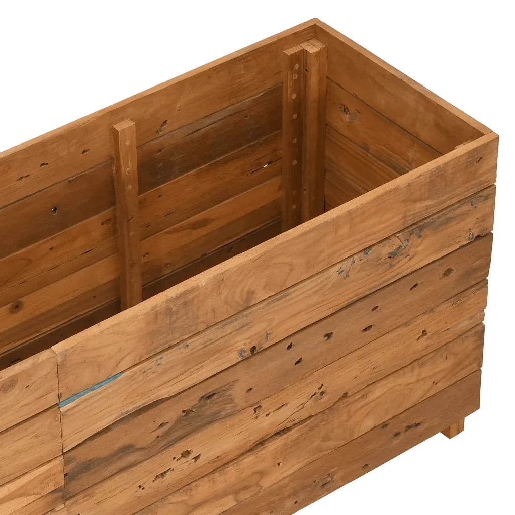 Letto Rialzato 150x40x55 cm Legno di Teak di Recupero e Acciaio 47426