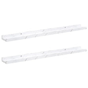 2 pz Scaffale da parete | Ripiano a parete | Mensola a parete Marmo Bianco 80 x 9 x 3 cm