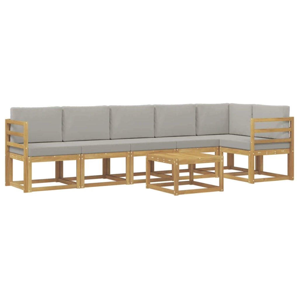 Set di divani da esterno 7 pcs Bianco e Grigio Chiaro 3387720