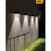 Trade Shop - Applique Led Con Pannello Solare A Parete 3 W Ip65 Luce 3000k 6500k Nero Yh0615 - -bianco Freddo      -