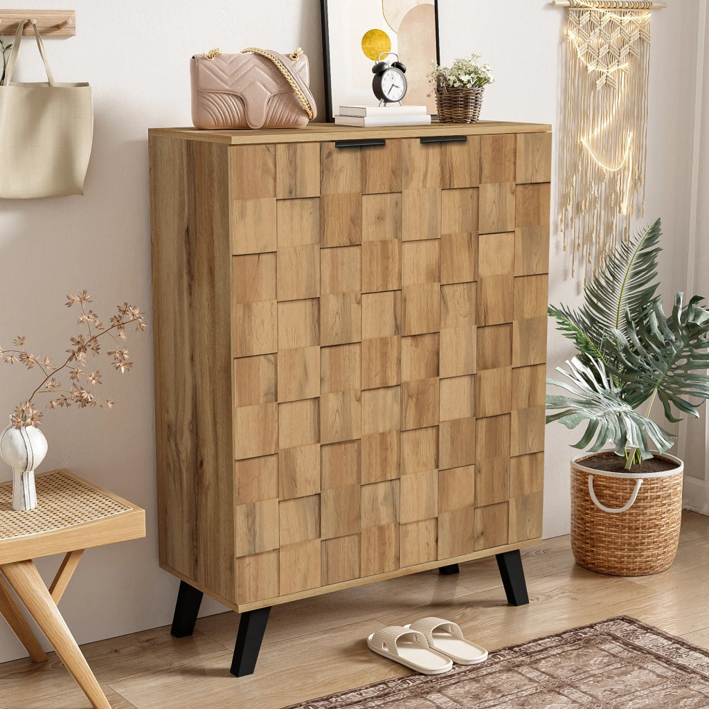 Credenza moderna per scarpe - Zephmum - 5 scomparti, ripiani regolabili, 80.5x35x109.5 cm