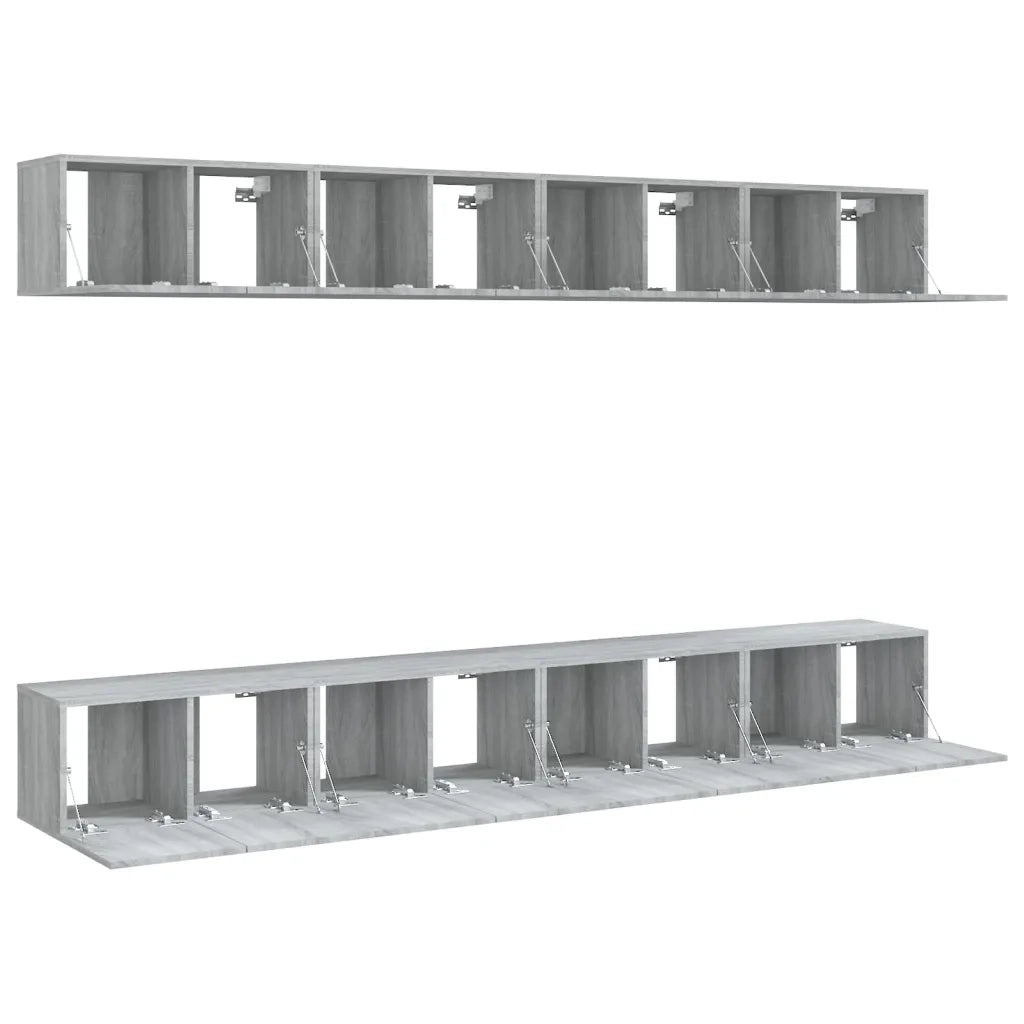 Mobili Porta TV 8pz Grigio Sonoma 60x30x30 cm Legno Multistrato 3120309