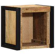 Set di 2 Comodini | Armadio da Notte | Mobiletto da notte 40x35x40 cm in Legno Massello di Mango Grezzo